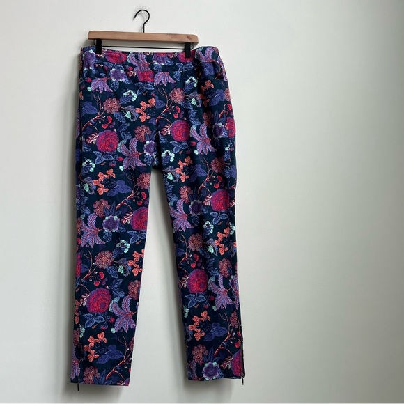 Soft Surroundings Della Ankle Zip Pants Jacobean Floral Size L 14/16 Pull On - Picture 3 of 14